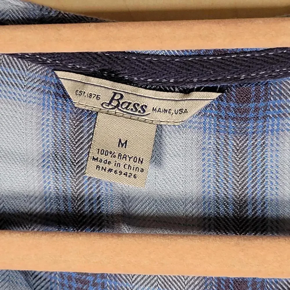 Bass 2 Pack Red Blue Plaid and Stripes Peasant Tops Women Size M - Picture 3 of 8